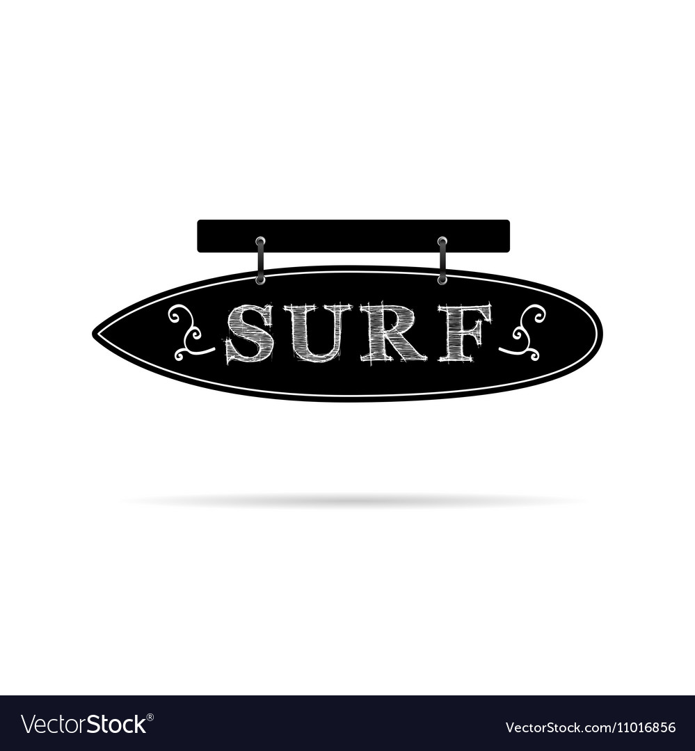 Surf-Symbol auf signboard in schwarz und weiß Farbe