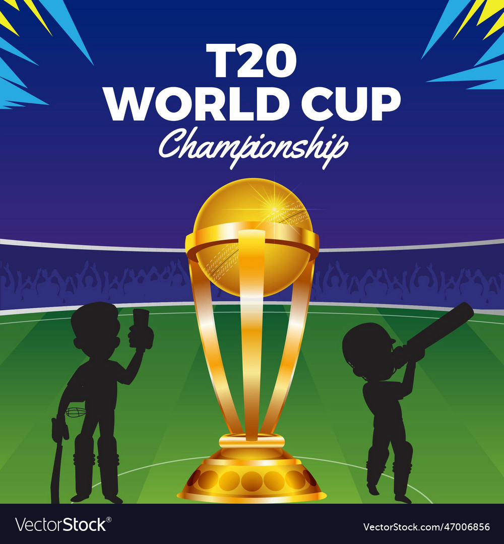 T20 Cricket World Cup Banner Design Template Vector Image