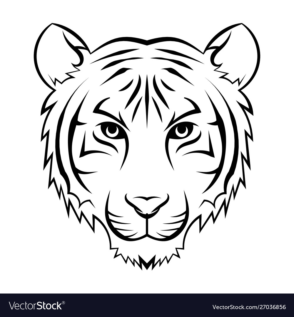 Tiger logo black white a Vector Image Tiger logo black white a