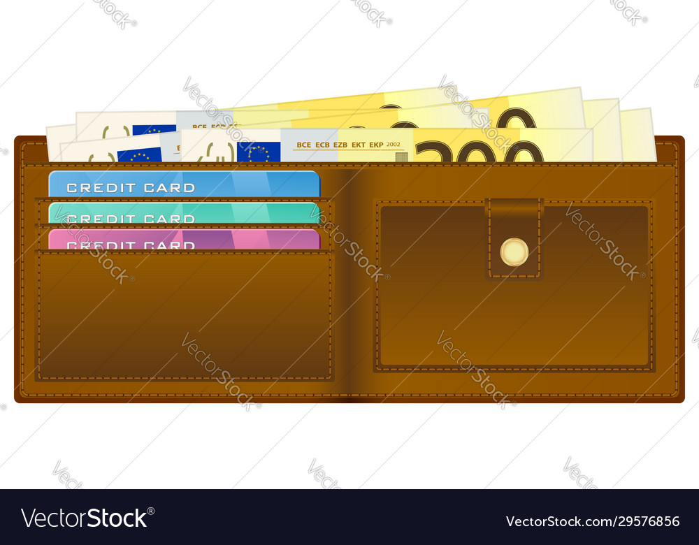 Wallet with two hundred euro banknote