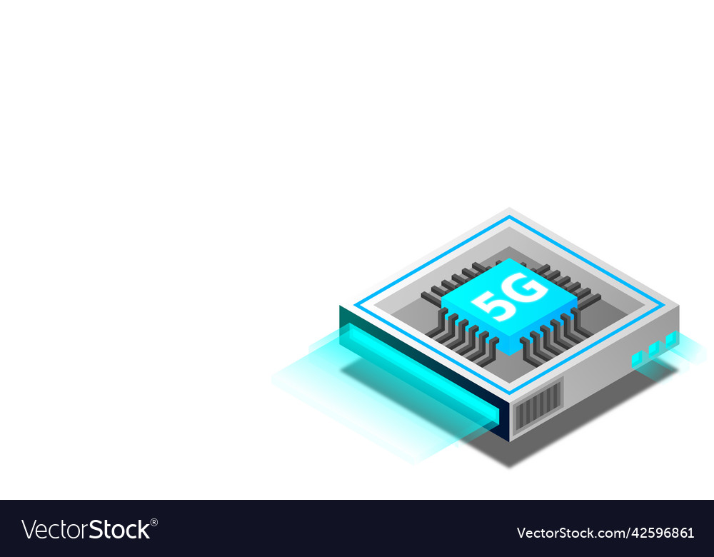 5g network processor mobile wireless internet vector image 5g network processor mobile wireless internet