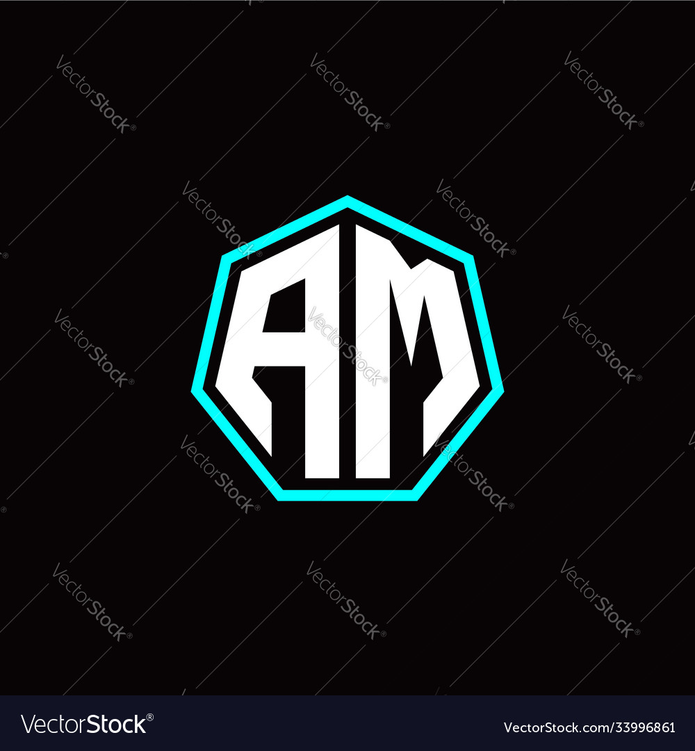 A m initials modern polygon logo template vector image A m initials modern polygon logo template