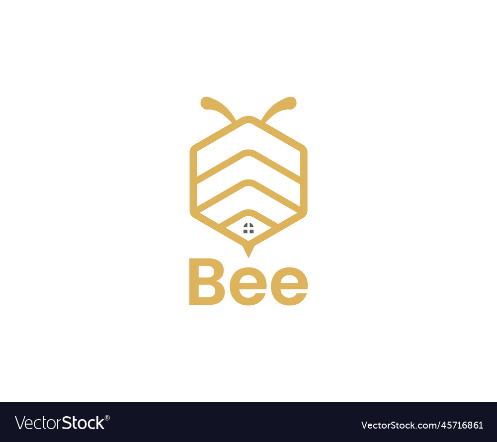 Bee logo design templates on white background