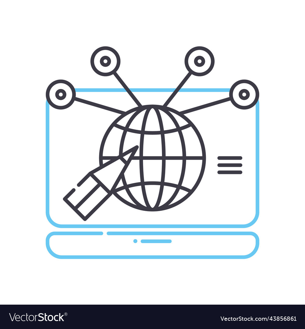 Browser line icon outline symbol vector image Browser line icon outline symbol