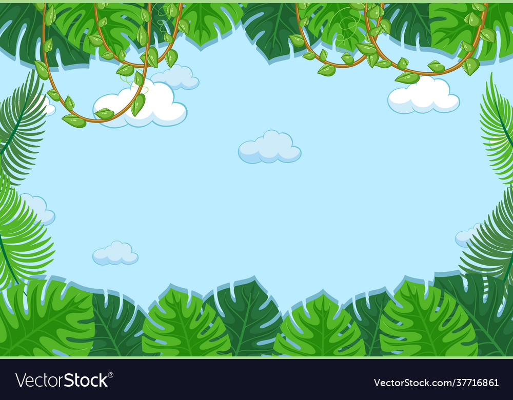 Empty sky background with leaves element vector image Empty sky background with leaves element
