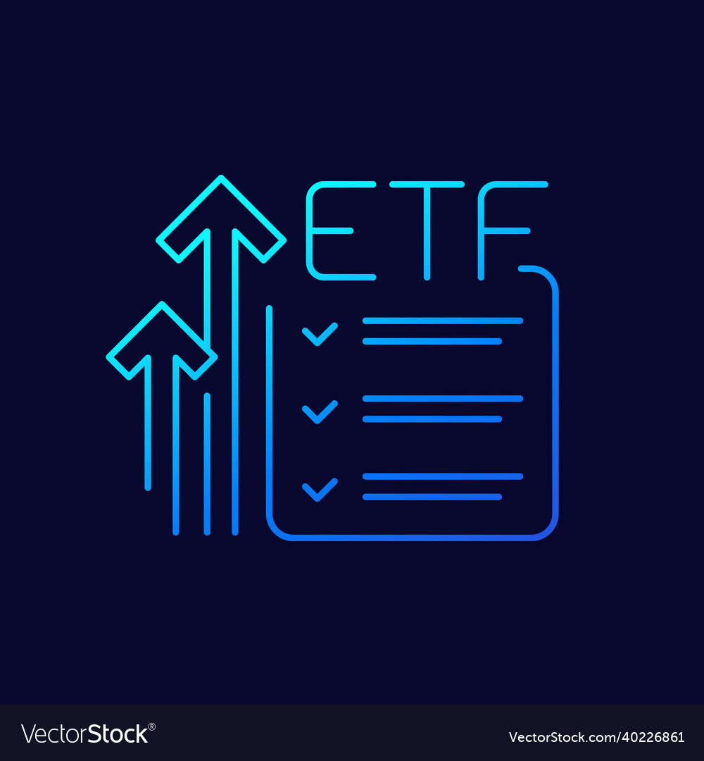 Etf Growing Funds Line Icon Royalty Free Vector Image