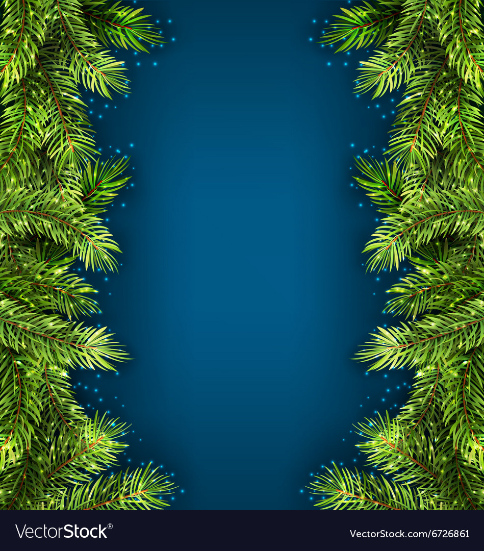 Fir Twigs Border with Copy Space
