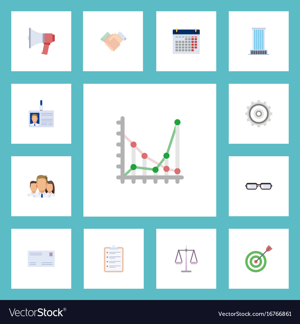 Flat icons task list goal handshake