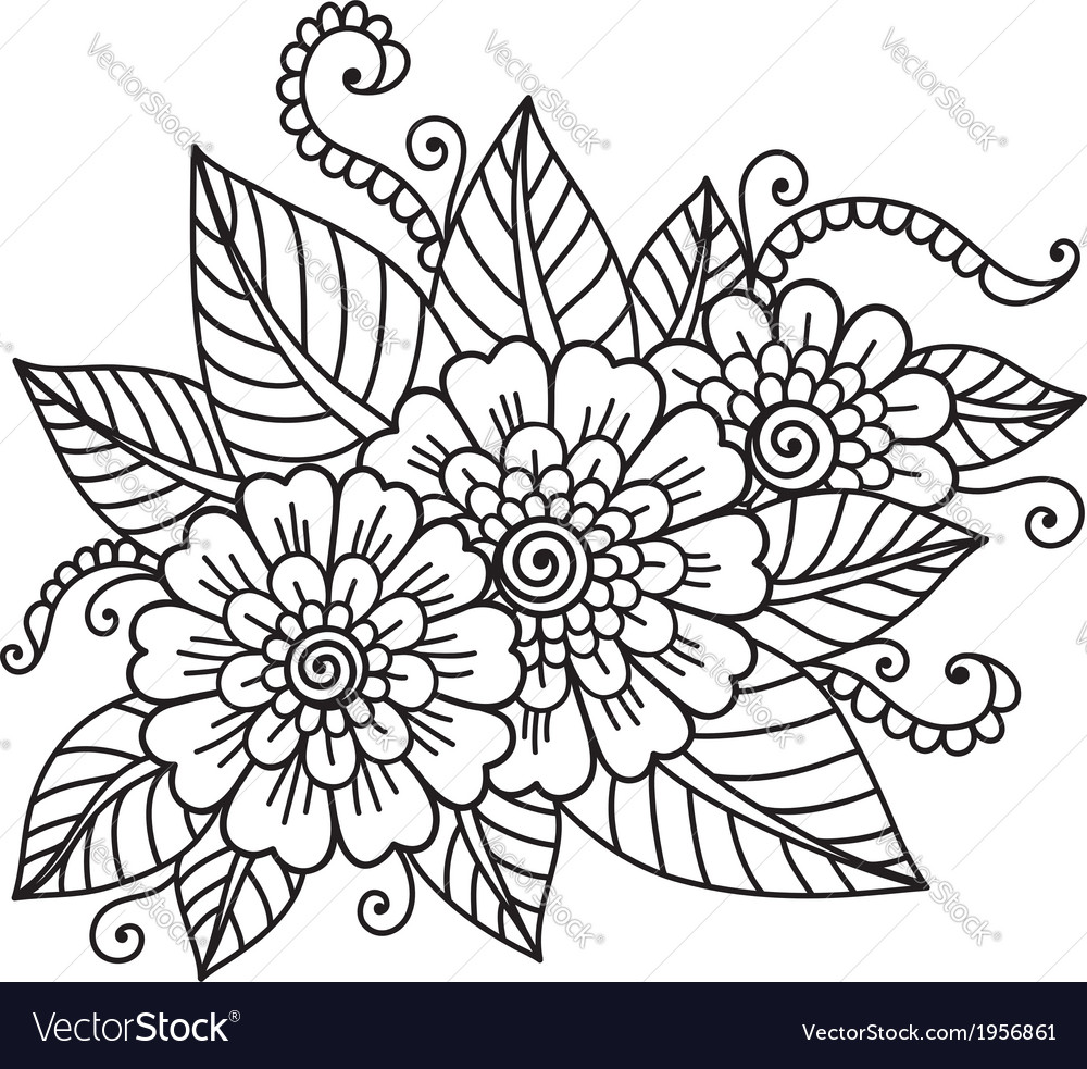 Flower ornament Royalty Free Vector Image - VectorStock