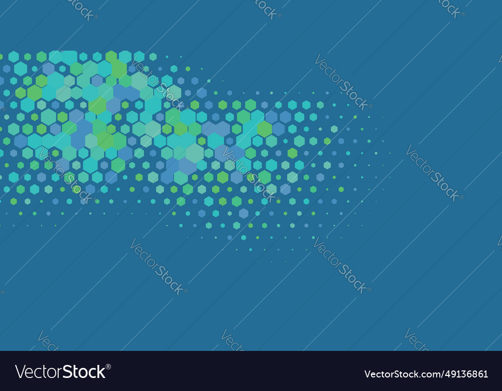 Geometric multi size hexagon with color
