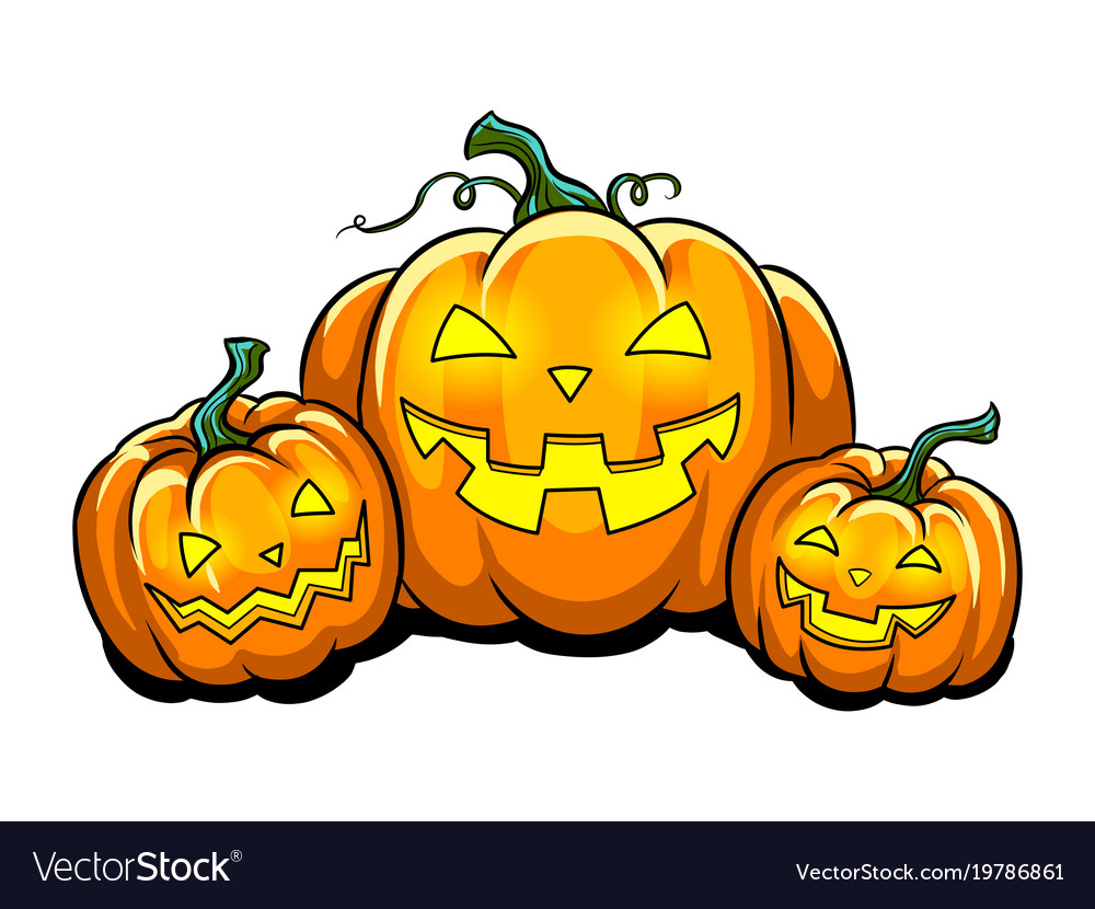 Halloween pumpkin pop art Royalty Free Vector Image