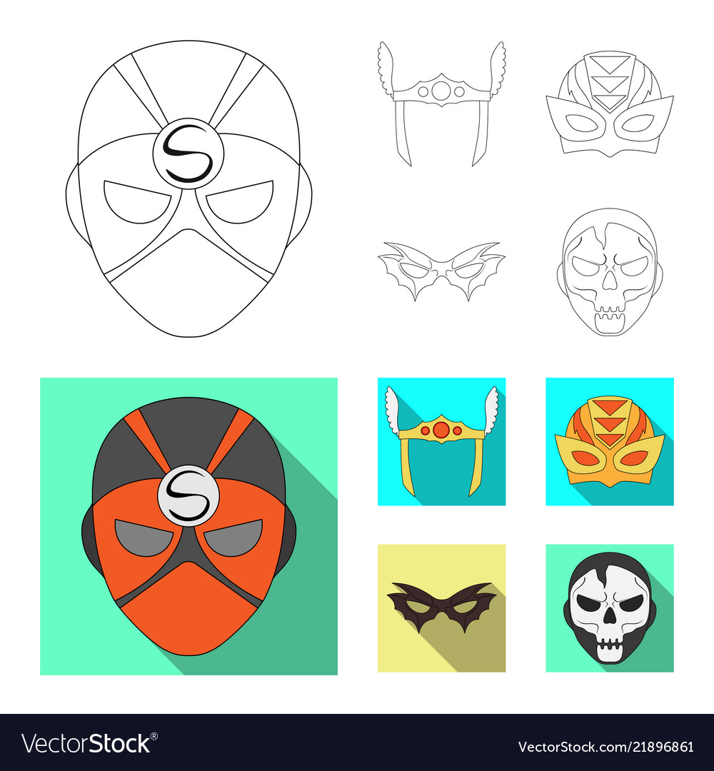 Hero and mask icon set