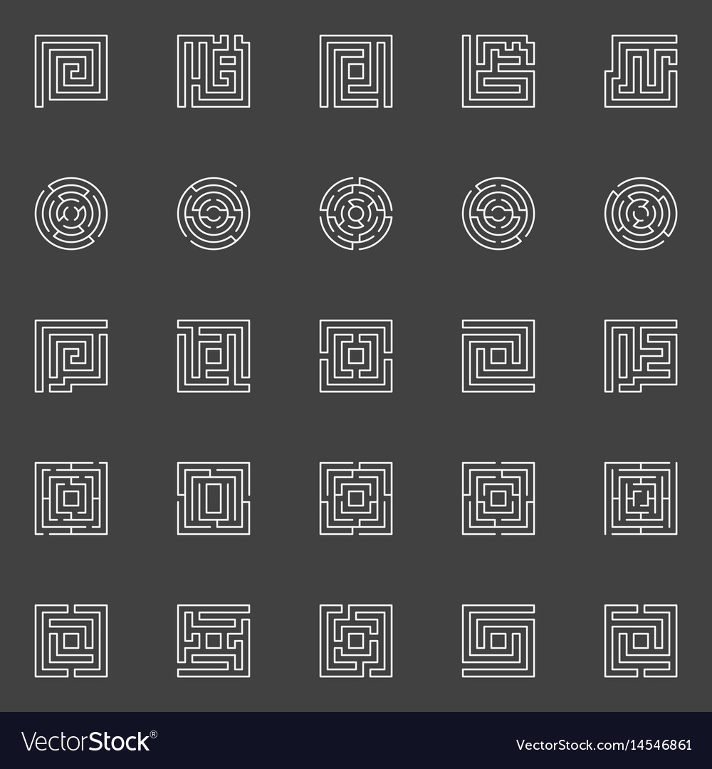 Labyrinth linear icons