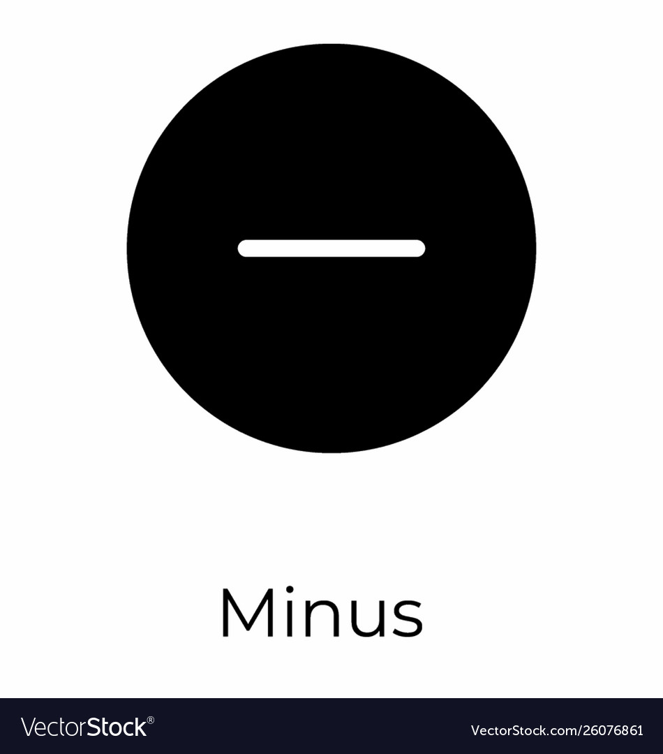 Minus symbol Royalty Free Vector Image - VectorStock