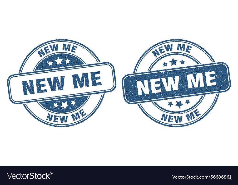 New me stamp label round grunge sign