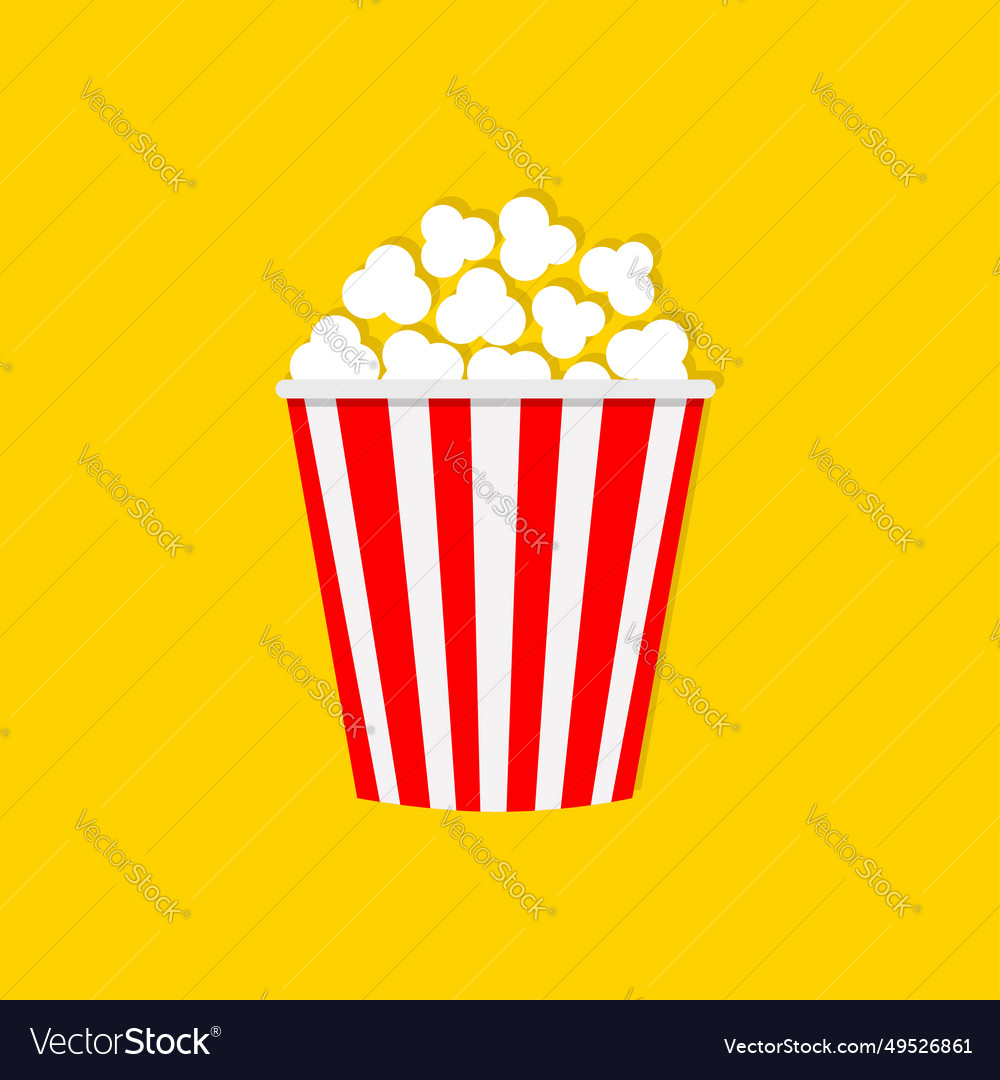 Popcorn icon red white strip box cinema movie