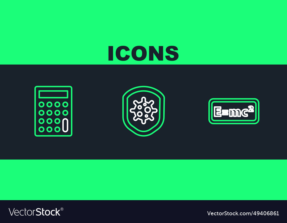 Set line equation solution calculator and shield vector image Set line equation solution calculator and shield