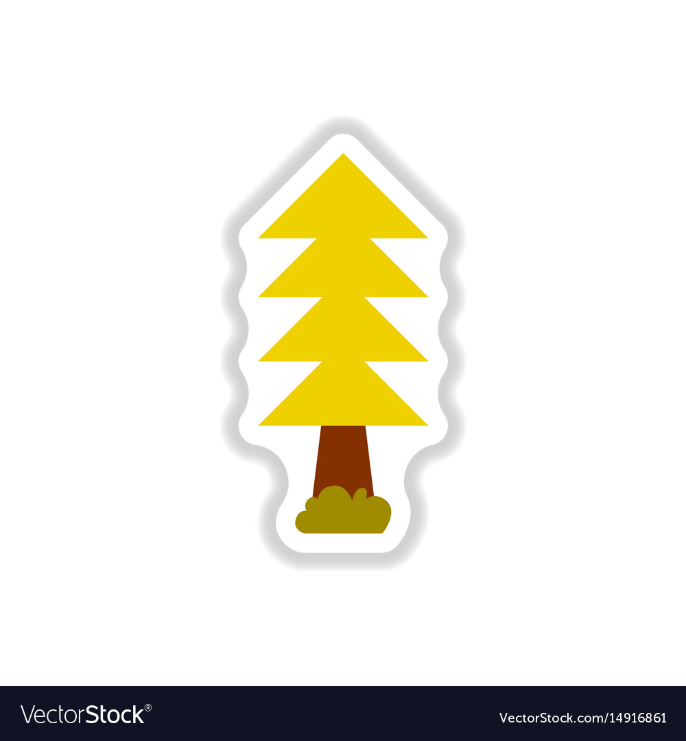 Set of labels with shadow tree icon
