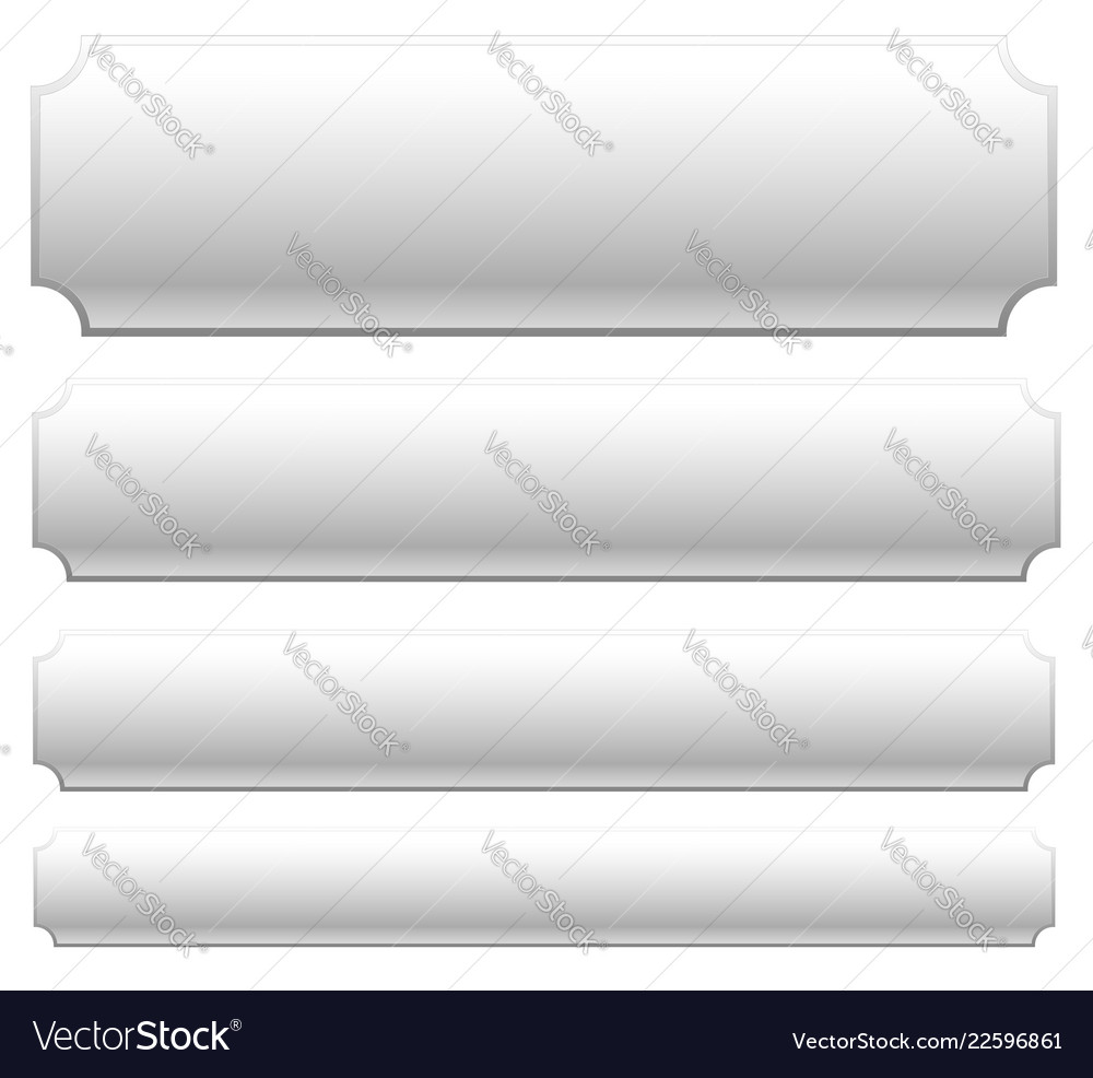 Set of rectangular banner button plaque vector image Set of rectangular banner button plaque
