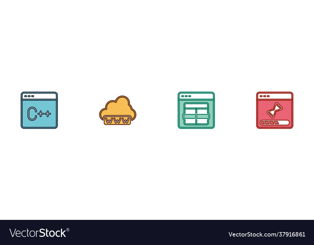 Set software web development mysql code Vector Image Set software web development mysql code