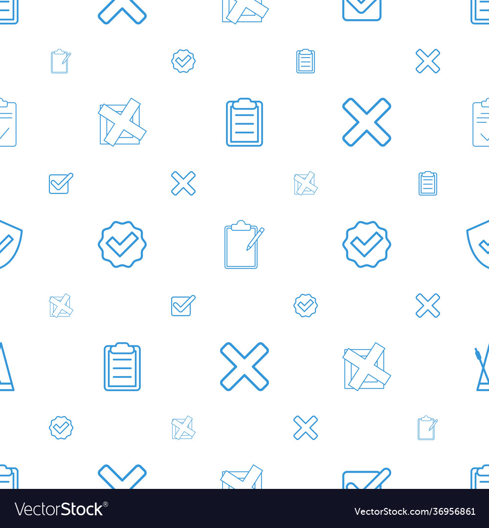 Tick icons pattern seamless white background vector image Tick icons pattern seamless white background