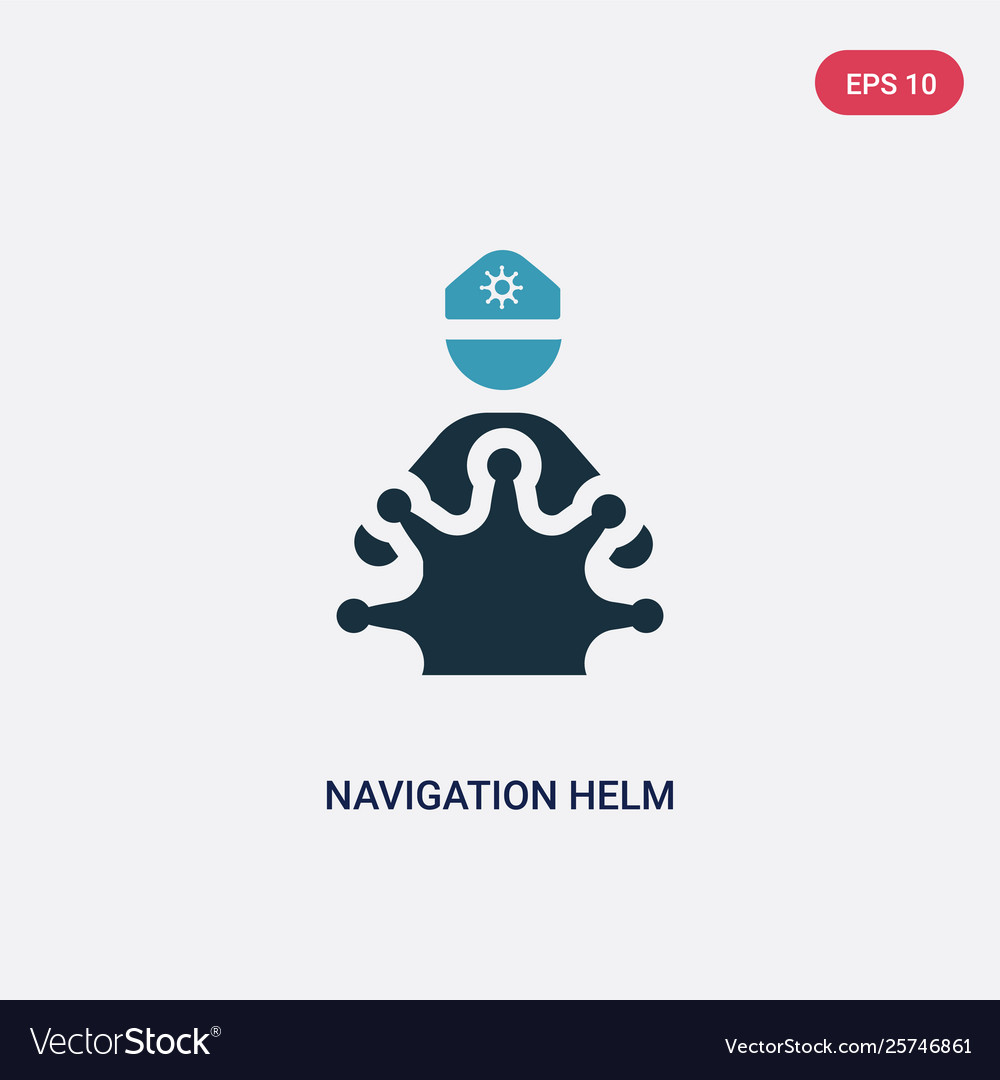 Two color navigation helm icon from people