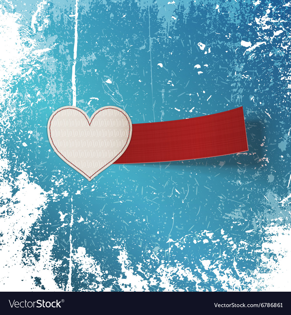 Valentines day heart label on winter background