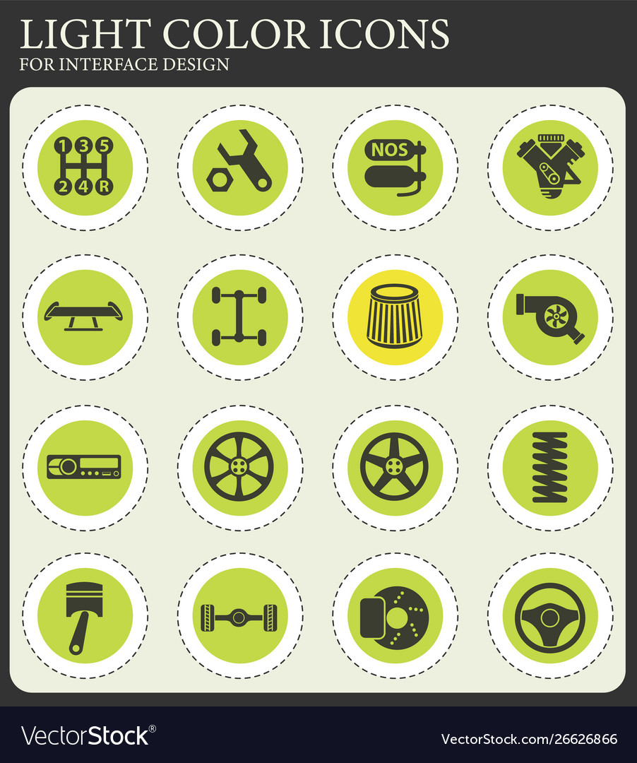 Auto tuning icon set