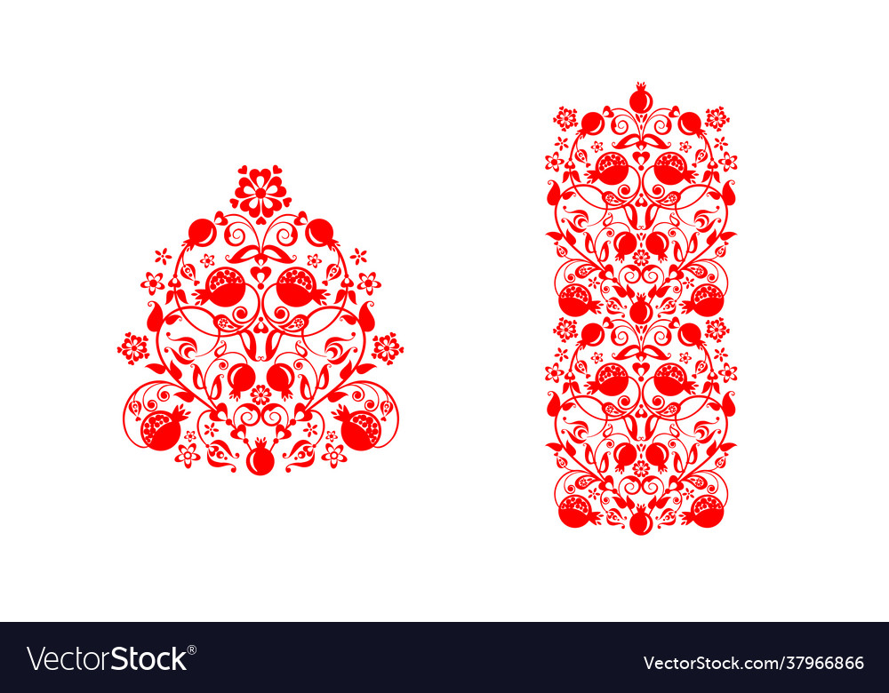 Beautiful floral ethnic red decorative ornamental