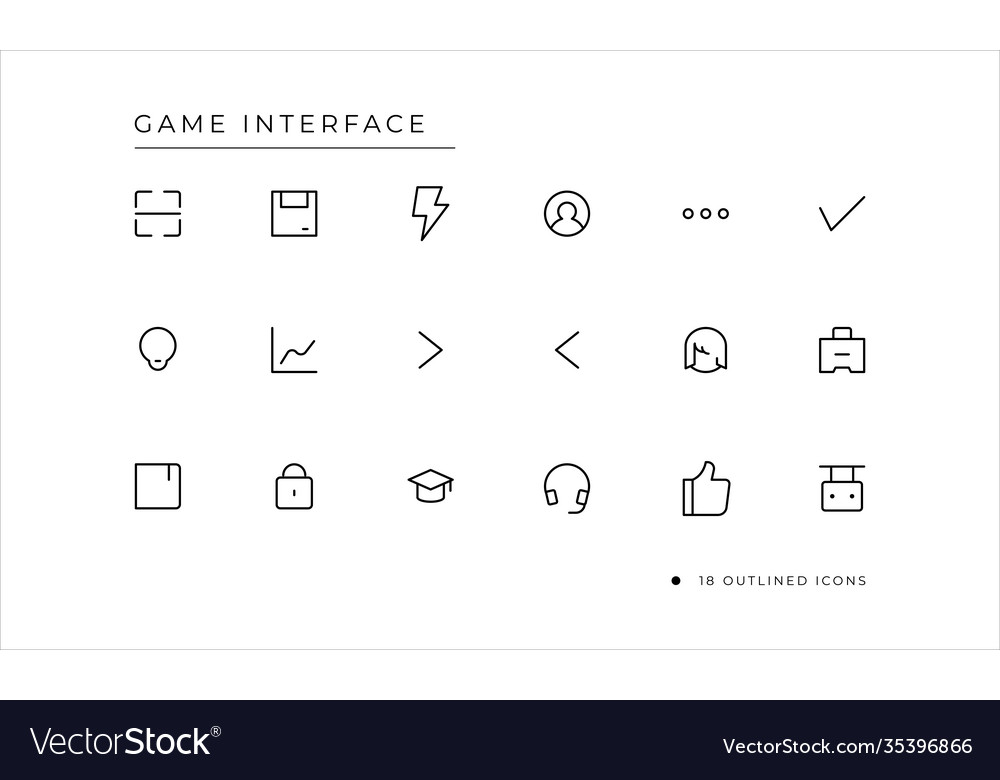 Game interface icon with outlined style