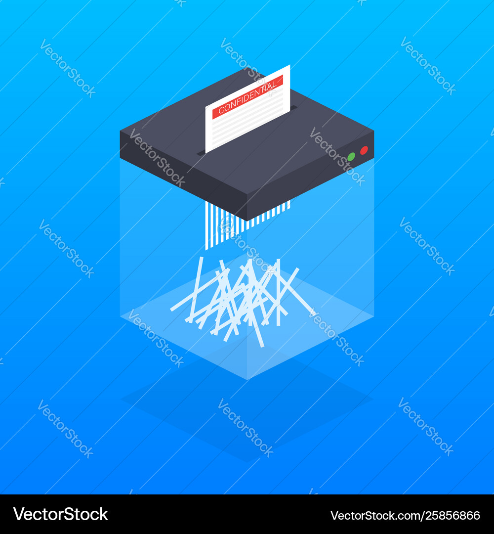 Isometric shredder machine office device Vector Image