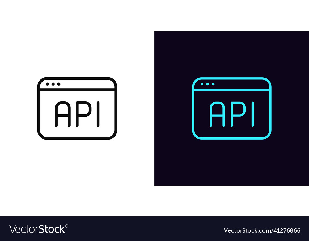 Outline api icon with editable stroke window vector image Outline api icon with editable stroke window