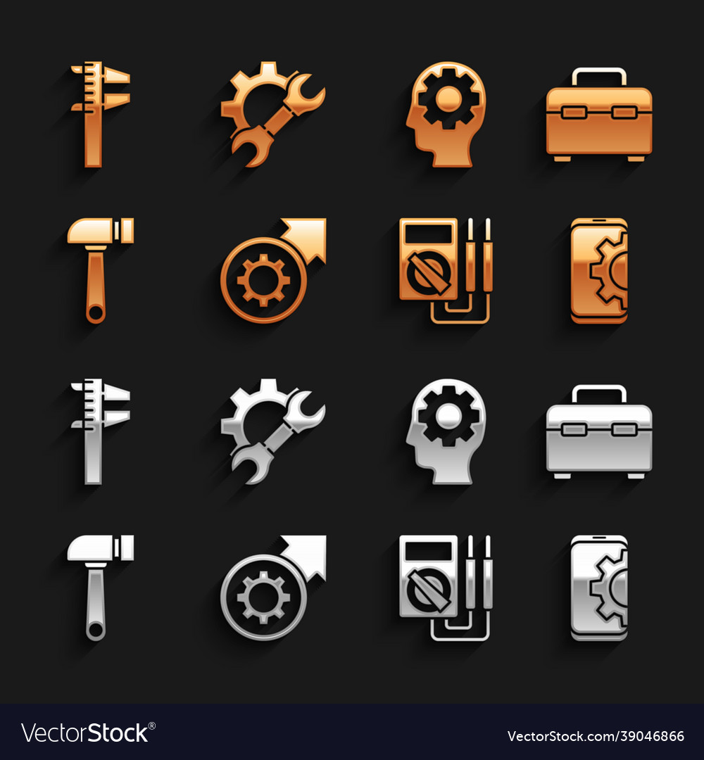 Set gear and arrows as workflow process toolbox vector image Set gear and arrows as workflow process toolbox