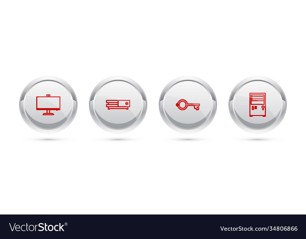 Set line computer monitor video game console vector image Set line computer monitor video game console