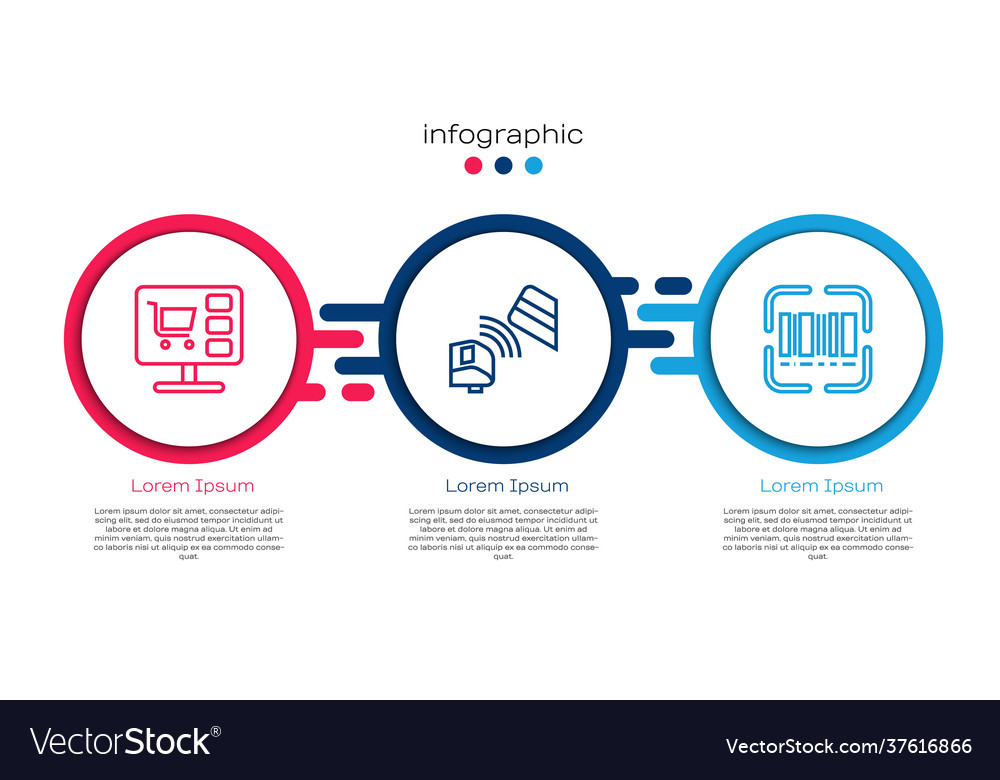 Set line shopping cart on computer pos terminal Vector Image Set line shopping cart on computer pos terminal