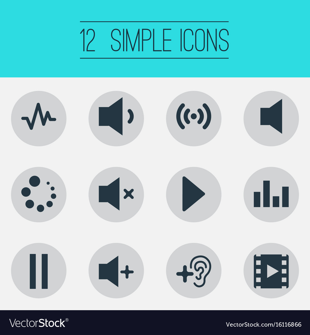 Set of simple audio icons