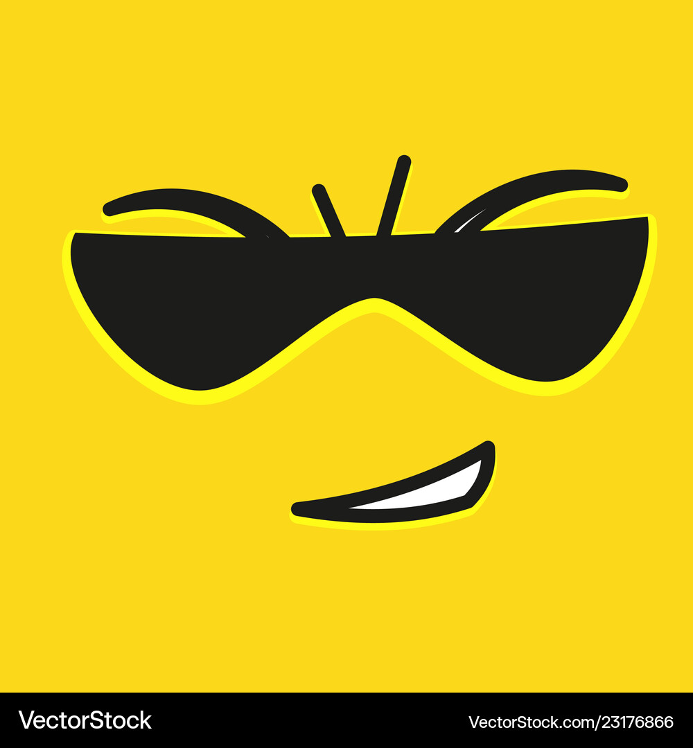 Smile icon template design with sunglasses smile Vector Image