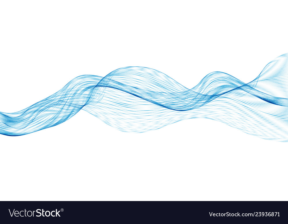 3d particles mesh array sound wave flowing round vector image 3d particles mesh array sound wave flowing round