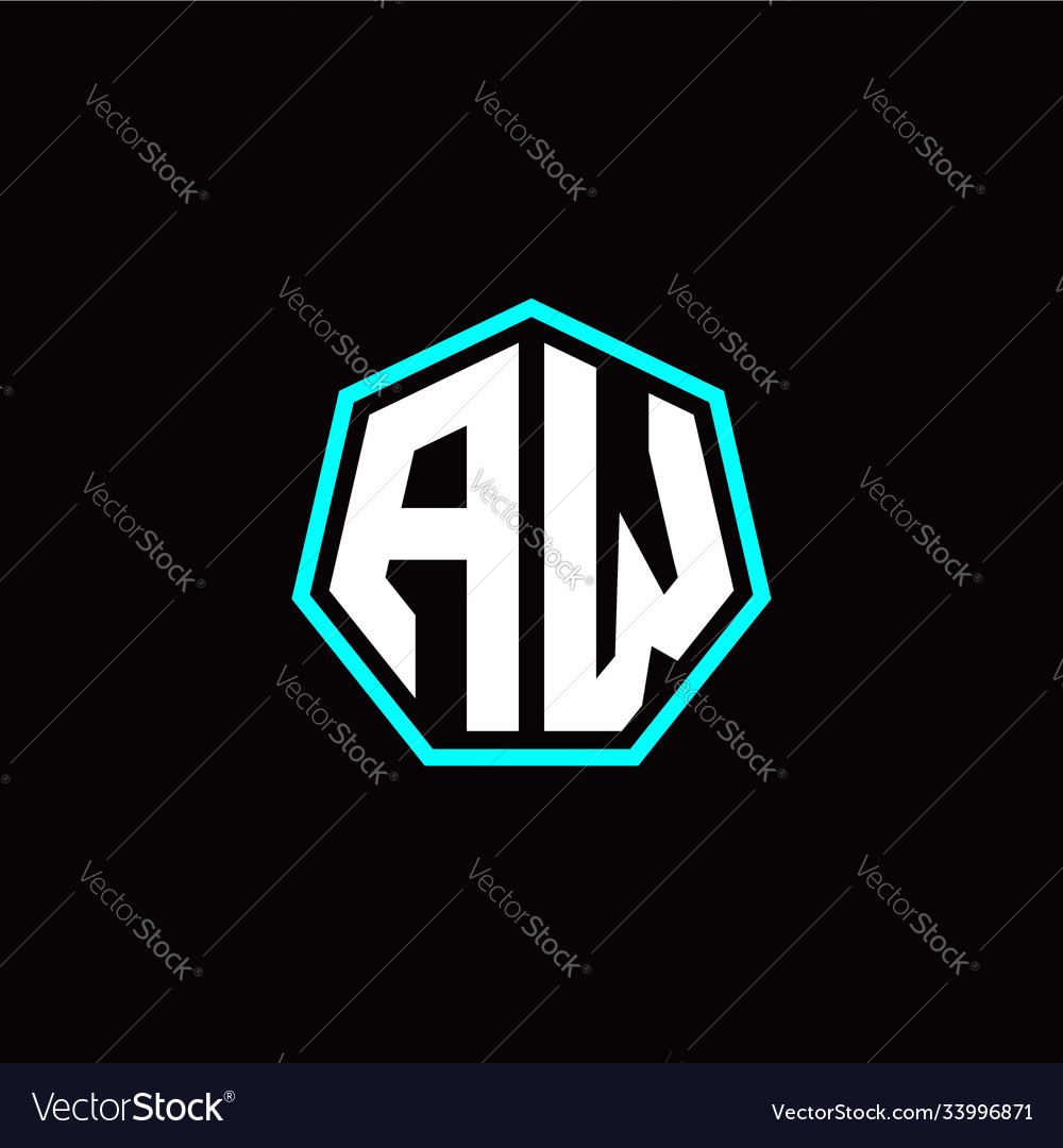 A w initials modern polygon logo template vector image A w initials modern polygon logo template