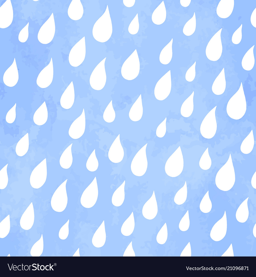 Aquarelle seamless pattern with raindrops Vector Image