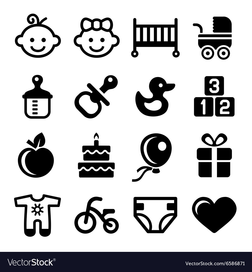 Baby icons set Royalty Free Vector Image - VectorStock