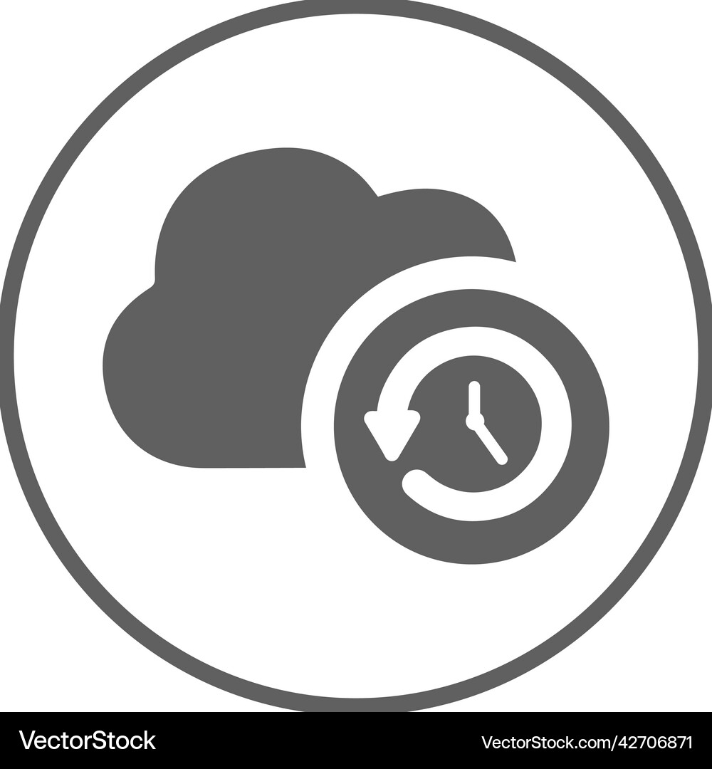 Backup cloud time machine icon gray graphics – Royalty-Free Vector ...