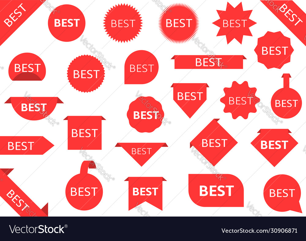 Best red labels Royalty Free Vector Image - VectorStock