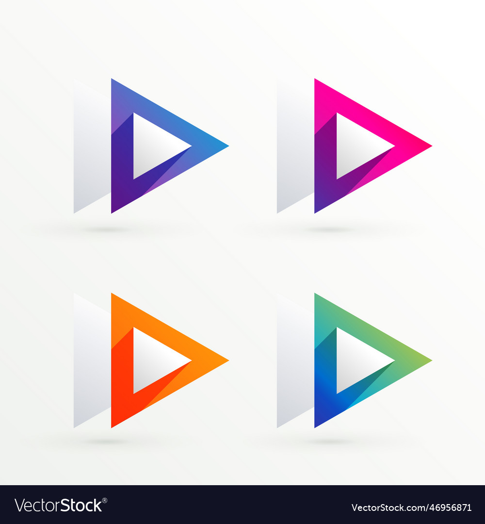Elegant triangle symbol banner set