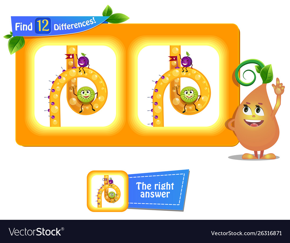 Find 12 differences funny fruits iq