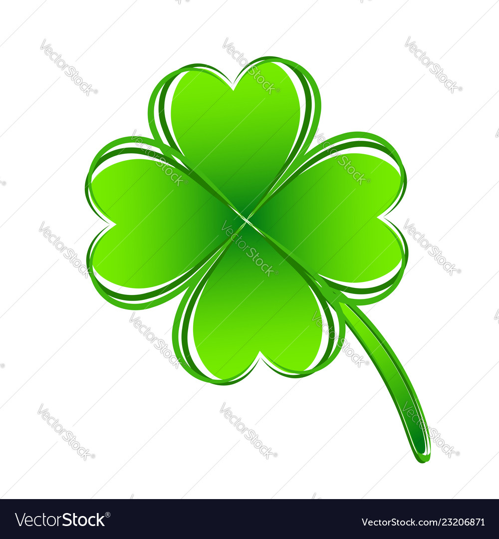 Hand-Drawn Lucky Four-Leaf Clover