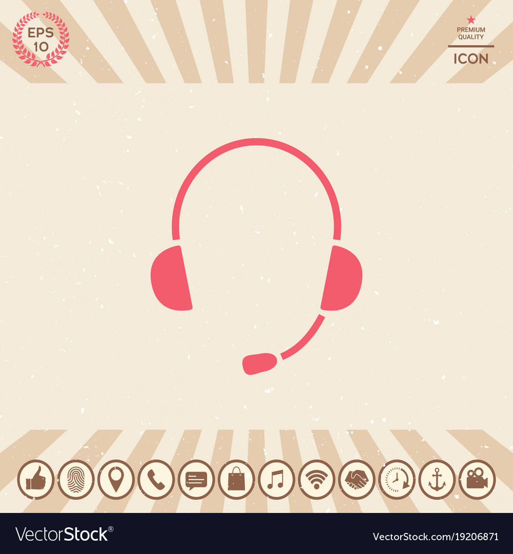 Headphones With Microphone Icon Royalty Free Vector Image 8025