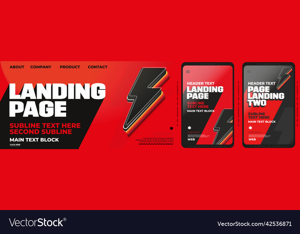 Landing page template for website and mobile app