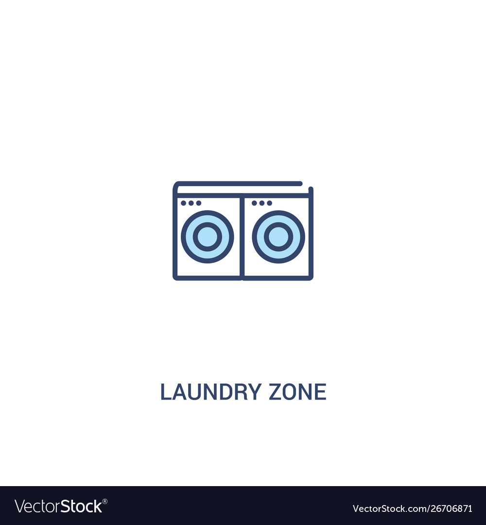 Laundry zone concept 2 colored icon simple line