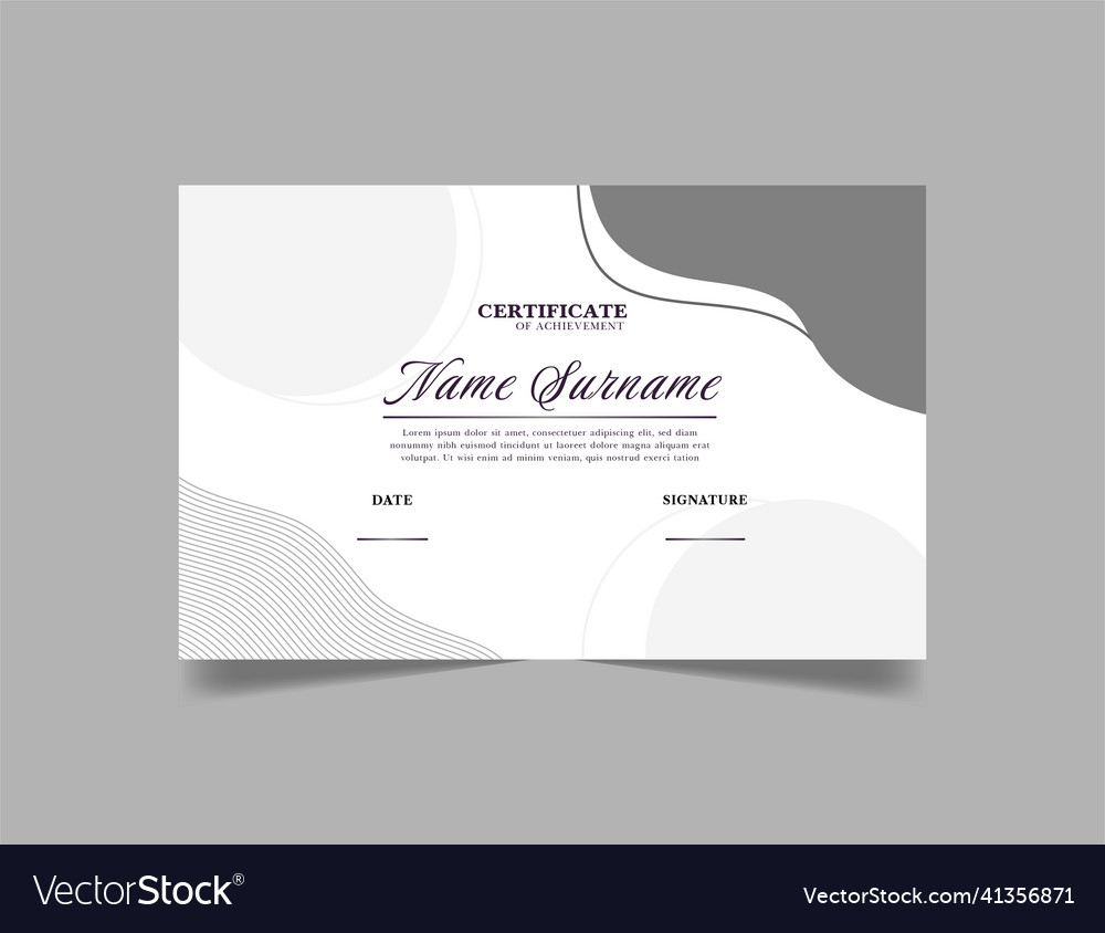 Minimalist bohemian style certificate design